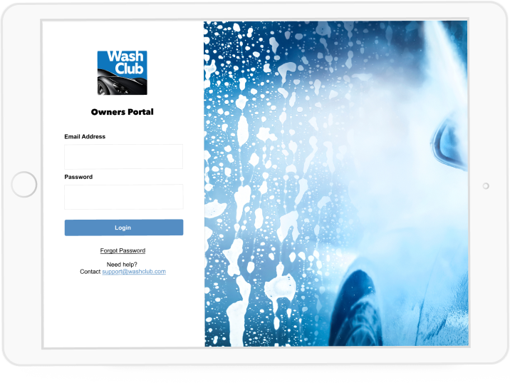 Manager app login screen on an iPad